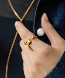 《WEB限定/金属アレルギー対応/ステンレス》アシンメトリーリング