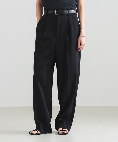Demi-Luxe BEAMS(デミルクス ビームス)の「【6/11値下げ】セミワイド 1タックパンツ(スラックス・レディース・ブラック/ベージュ・36/38)」の6枚目の写真