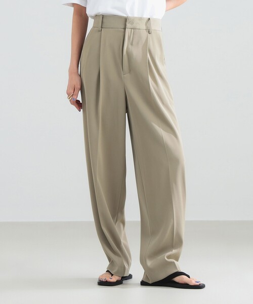 Demi-Luxe BEAMS(デミルクス ビームス)の「【6/11値下げ】セミワイド 1タックパンツ(スラックス・レディース・ブラック/ベージュ・36/38)」の12枚目の写真