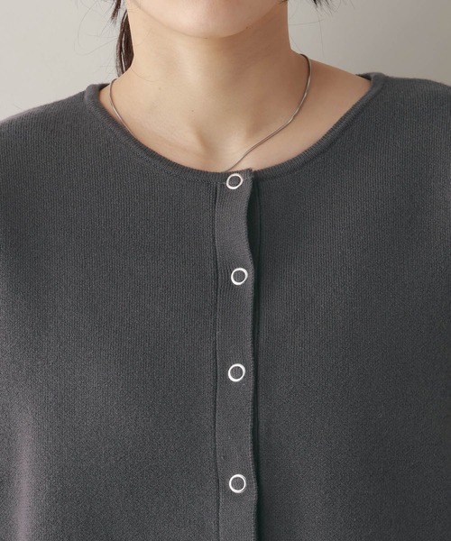 RAGEBLUE（レイジブルー）の「ロールアップデザイン/バイカラーニットカーディガン（カーディガン/ボレロ・レディース・ネイビー/ダークグレー/ライトグレー/ライトピンク・FREE）」の22枚目の写真