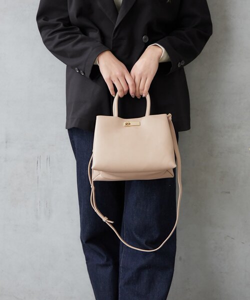 BIRTHDAY BAR(バースデイバー)の「【cache cache カシュカシュ】三層2wayトートバッグ(トートバッグ・レディース・ベージュ/ブラック・0)」の2枚目の写真