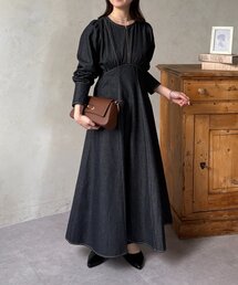 Thevon（ゼボン）の「パフスリーブデニムマーメイドワンピース（ワンピース）」