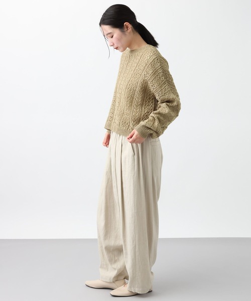 studio CLIP(スタディオクリップ)の「《natural by clip》テープヤーン透かしプルオーバー(ニット/セーター・レディース・ベージュ/ライトブルー/アイボリー・FREE)」の12枚目の写真