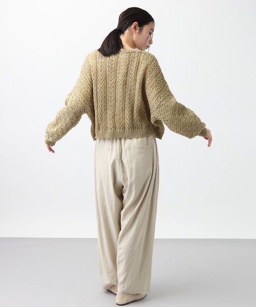 studio CLIP(スタディオクリップ)の「《natural by clip》テープヤーン透かしプルオーバー(ニット/セーター・レディース・ベージュ/ライトブルー/アイボリー・FREE)」の13枚目の写真