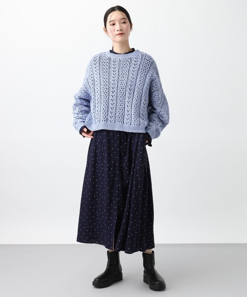 studio CLIP(スタディオクリップ)の「《natural by clip》テープヤーン透かしプルオーバー(ニット/セーター・レディース・ベージュ/ライトブルー/アイボリー・FREE)」の18枚目の写真