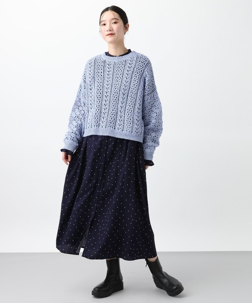 studio CLIP(スタディオクリップ)の「《natural by clip》テープヤーン透かしプルオーバー(ニット/セーター・レディース・ベージュ/ライトブルー/アイボリー・FREE)」の20枚目の写真