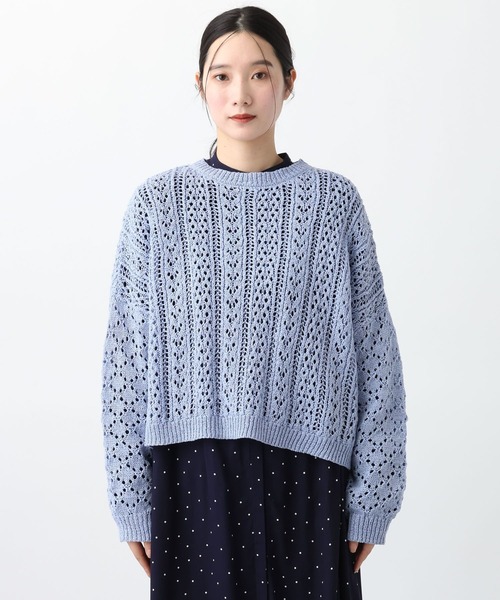studio CLIP(スタディオクリップ)の「《natural by clip》テープヤーン透かしプルオーバー(ニット/セーター・レディース・ベージュ/ライトブルー/アイボリー・FREE)」の21枚目の写真