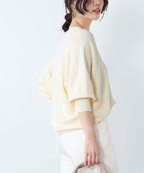 MICA&DEAL（マイカ＆ディール）の「ホールガーメントVネックニットプルオーバー（ニット/セーター・レディース・ホワイト/ピンク/アイボリー/ネイビー・FREE）」の13枚目の写真