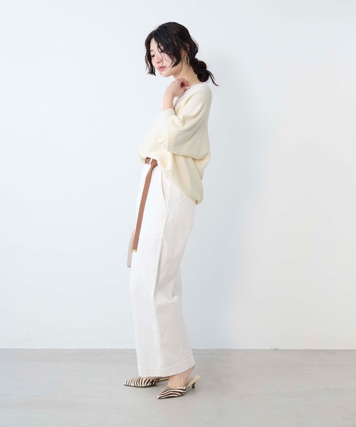 MICA&DEAL（マイカ＆ディール）の「ホールガーメントVネックニットプルオーバー（ニット/セーター・レディース・ホワイト/ピンク/アイボリー/ネイビー・FREE）」の15枚目の写真