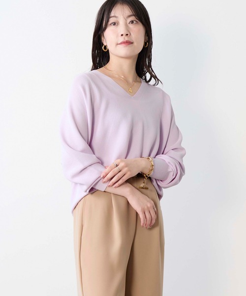 MICA&DEAL（マイカ＆ディール）の「ホールガーメントVネックニットプルオーバー（ニット/セーター・レディース・ホワイト/ピンク/アイボリー/ネイビー・FREE）」の18枚目の写真