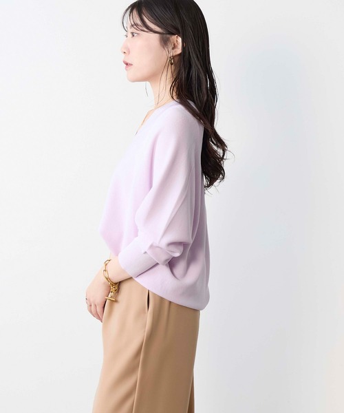 MICA&DEAL（マイカ＆ディール）の「ホールガーメントVネックニットプルオーバー（ニット/セーター・レディース・ホワイト/ピンク/アイボリー/ネイビー・FREE）」の19枚目の写真