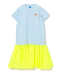 ポケット “ルビー” 異素材 ワンピース