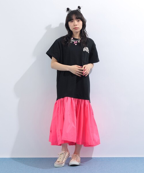 mmts（マミタス）の「ポケット “ルビー” 異素材 ワンピース（ワンピース・レディース・その他1/その他・ONE SIZE）」の5枚目の写真