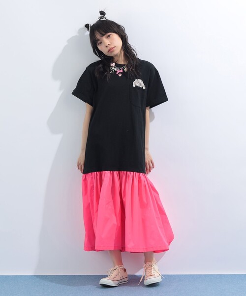 mmts（マミタス）の「ポケット “ルビー” 異素材 ワンピース（ワンピース・レディース・その他1/その他・ONE SIZE）」の6枚目の写真