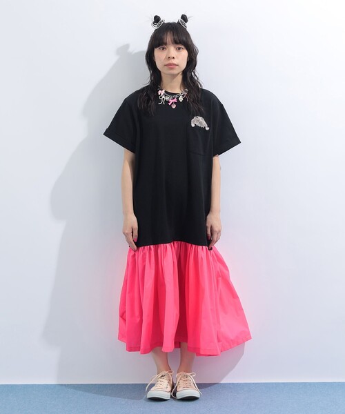 mmts（マミタス）の「ポケット “ルビー” 異素材 ワンピース（ワンピース・レディース・その他1/その他・ONE SIZE）」の8枚目の写真