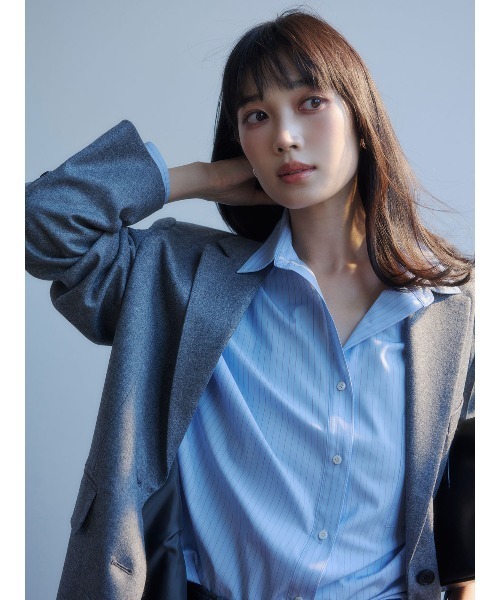 anuans(アニュアンス)の「【STRIPE】スタンダードシャツ(シャツ/ブラウス・レディース・サックスブルー/ブラウン・F)」の9枚目の写真