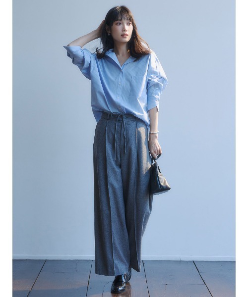 anuans(アニュアンス)の「【STRIPE】スタンダードシャツ(シャツ/ブラウス・レディース・サックスブルー/ブラウン・F)」の7枚目の写真