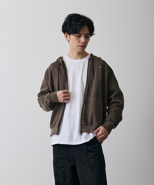 improves(インプローブス)の「ピグメント スウェット ジップパーカー(パーカー・メンズ・ブラック/ブラウン・SMALL/MEDIUM/LARGE/X-LARGE)」の9枚目の写真