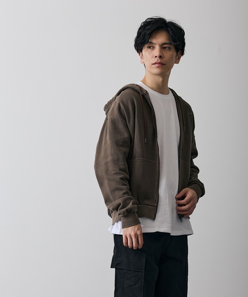 improves(インプローブス)の「ピグメント スウェット ジップパーカー(パーカー・メンズ・ブラック/ブラウン・SMALL/MEDIUM/LARGE/X-LARGE)」の10枚目の写真