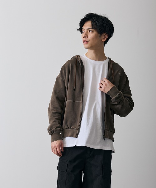 improves(インプローブス)の「ピグメント スウェット ジップパーカー(パーカー・メンズ・ブラック/ブラウン・SMALL/MEDIUM/LARGE/X-LARGE)」の12枚目の写真
