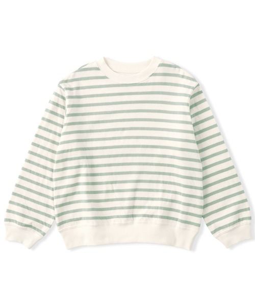 無印良品（ムジルシリョウヒン）の「キッズ　接結編みスウェットシャツ（スウェット・キッズ・ライトグリーン系/ネイビー系/ベージュ系・110/120/130/140/150）」の2枚目の写真