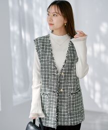 COHINA（コヒナ）の「ミックスツイードジレ 【低身長・小柄女性】（ベスト）」