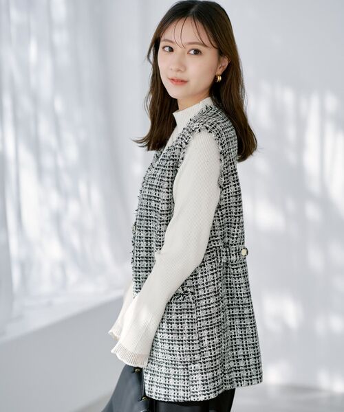 ミックスツイードジレ 【低身長・小柄女性】（ベスト）｜COHINA