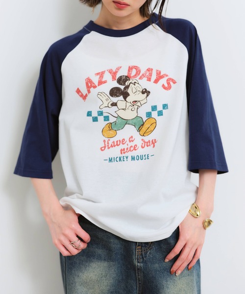 Disney(ディズニー)の「【Disney/ディズニー】アートワークデザイン 七分袖 ラグランスリーブ ワイドTシャツ(Tシャツ/カットソー・レディース・ホワイト系2/クリーム/ホワイト系1/オートミール・M/L)」の7枚目の写真