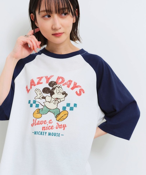 Disney(ディズニー)の「【Disney/ディズニー】アートワークデザイン 七分袖 ラグランスリーブ ワイドTシャツ(Tシャツ/カットソー・レディース・ホワイト系2/クリーム/ホワイト系1/オートミール・M/L)」の6枚目の写真