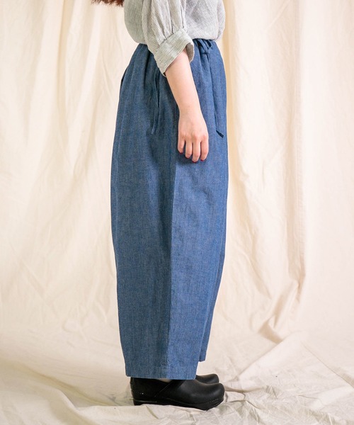 Brocante（ブロカント）の「[Brocante / ブロカント] 綿麻インディゴシャンブレー コルドンパンツ（デニムパンツ・レディース・インディゴブルー・2）」の16枚目の写真