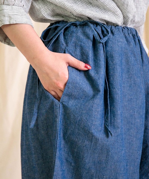 Brocante（ブロカント）の「[Brocante / ブロカント] 綿麻インディゴシャンブレー コルドンパンツ（デニムパンツ・レディース・インディゴブルー・2）」の7枚目の写真