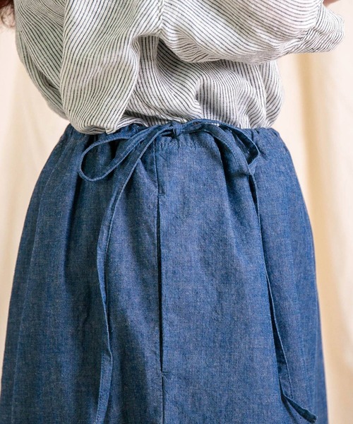 Brocante（ブロカント）の「[Brocante / ブロカント] 綿麻インディゴシャンブレー コルドンパンツ（デニムパンツ・レディース・インディゴブルー・2）」の8枚目の写真