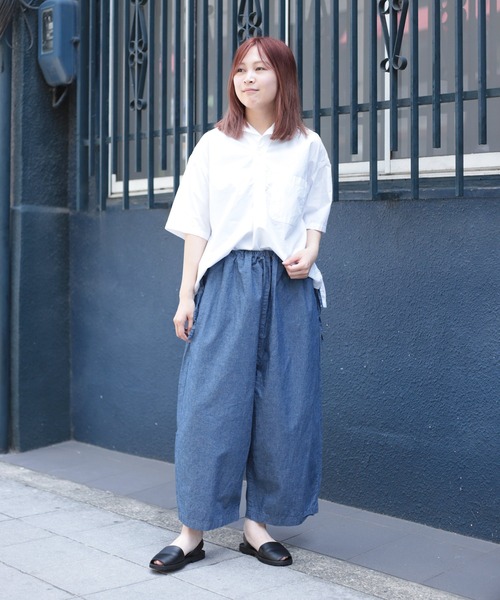 Brocante（ブロカント）の「[Brocante / ブロカント] 綿麻インディゴシャンブレー コルドンパンツ（デニムパンツ・レディース・インディゴブルー・2）」の20枚目の写真