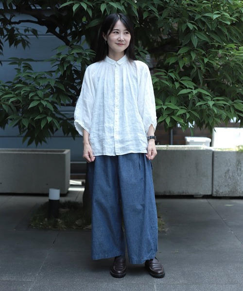 Brocante（ブロカント）の「[Brocante / ブロカント] 綿麻インディゴシャンブレー コルドンパンツ（デニムパンツ・レディース・インディゴブルー・2）」の22枚目の写真