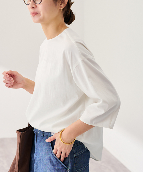 FRAMeWORK（フレームワーク）の「キュプラナイロンプルオーバー（シャツ/ブラウス・レディース・ブラック/ホワイト・FREE）」の11枚目の写真