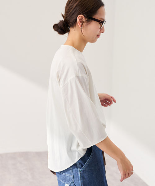 FRAMeWORK（フレームワーク）の「キュプラナイロンプルオーバー（シャツ/ブラウス・レディース・ブラック/ホワイト・FREE）」の22枚目の写真