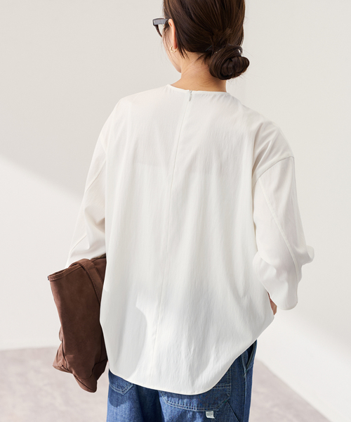 FRAMeWORK（フレームワーク）の「キュプラナイロンプルオーバー（シャツ/ブラウス・レディース・ブラック/ホワイト・FREE）」の18枚目の写真