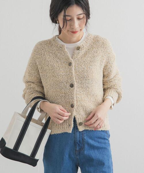 URBAN RESEARCH DOORS（アーバンリサーチドアーズ）の「メランジニットカーディガン（カーディガン/ボレロ・レディース・イエロー/オフホワイト・FREE）」の9枚目の写真