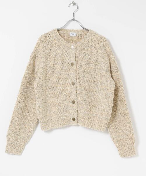 URBAN RESEARCH DOORS（アーバンリサーチドアーズ）の「メランジニットカーディガン（カーディガン/ボレロ・レディース・イエロー/オフホワイト・FREE）」の4枚目の写真