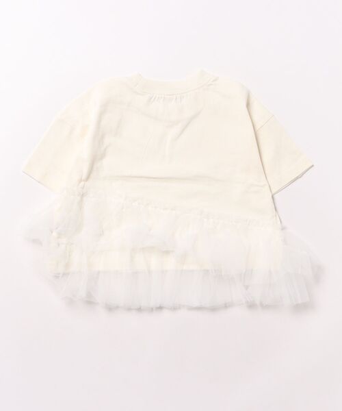 nino（ニノ）の「裾チュール　Tシャツ（Tシャツ/カットソー・キッズ・ホワイト/パープル・90cm/100cm/110cm/120cm）」の3枚目の写真