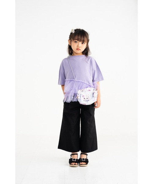 nino（ニノ）の「裾チュールTシャツ（Tシャツ/カットソー・キッズ・ホワイト/パープル・90cm/100cm/110cm/120cm）」の4枚目の写真