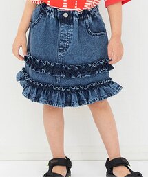 BREEZE | デニムフリルスカート_ジュニア対応(デニムスカート)