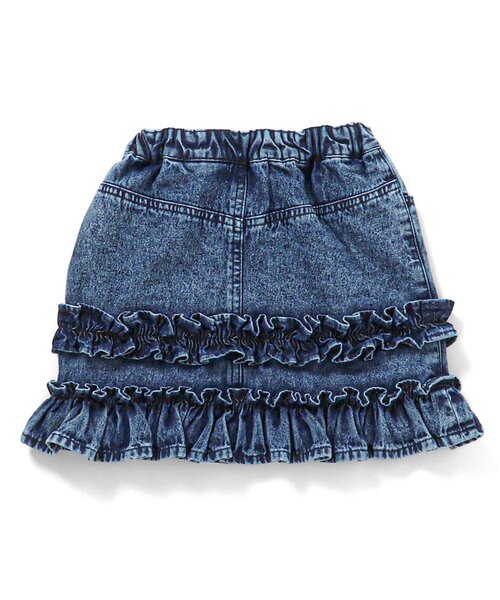 BREEZE（ブリーズ）の「デニムフリルスカート_ジュニア対応（デニムスカート・キッズ・ブルー/ブラック・140/110/100/130/120/90/80）」の7枚目の写真
