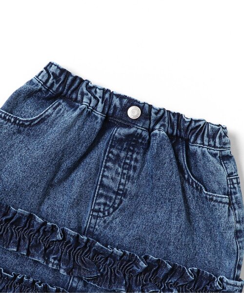 BREEZE（ブリーズ）の「デニムフリルスカート_ジュニア対応（デニムスカート・キッズ・ブルー/ブラック・140/110/100/130/120/90/80）」の8枚目の写真