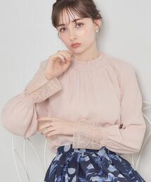couture brooch | 【通勤・着映え】レースカフス ピコシャーリング バックリボンブラウス(シャツ/ブラウス)