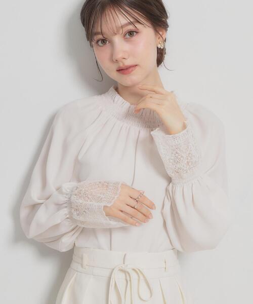 couture brooch(クチュールブローチ)の「【通勤・着映え】レースカフス ピコシャーリング バックリボンブラウス(シャツ/ブラウス・レディース・ブラック/アイボリー/ピンク・36/42/40/38)」の11枚目の写真