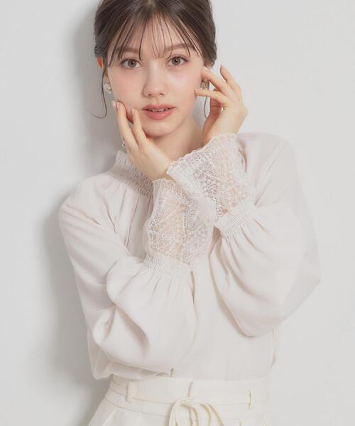 couture brooch(クチュールブローチ)の「【通勤・着映え】レースカフス ピコシャーリング バックリボンブラウス(シャツ/ブラウス・レディース・ブラック/アイボリー/ピンク・36/42/40/38)」の13枚目の写真