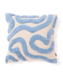 フランフラン リネンクッションカバー 3点 麻 白ブルー Francfranc Francfranc｜フランフランのクッション/クッションカバー（ブルー