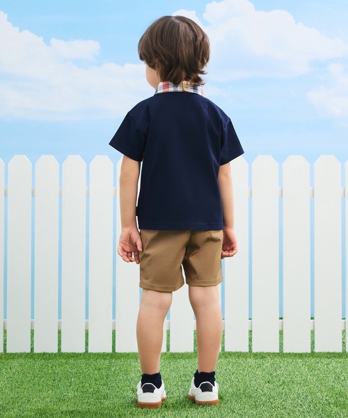 combimini（コンビミニ）の「半袖ビッグシャツ（チェック）（シャツ/ブラウス・キッズ・ネイビー・80/90/100/110/120）」の5枚目の写真