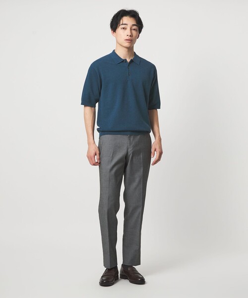 green label relaxing（グリーンレーベルリラクシング）の「タック ピケ ニット ポロシャツ -ウォッシャブル-（ポロシャツ・メンズ・グレー/ブラック/ロイヤルブルー・XL/L/M/S）」の13枚目の写真